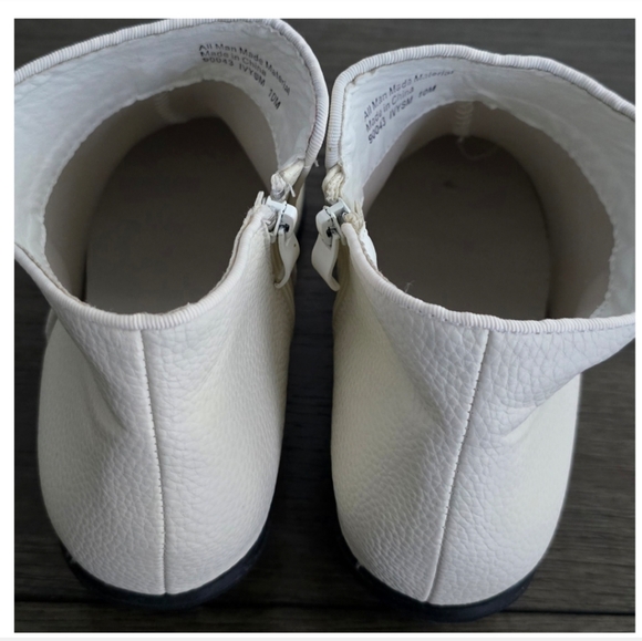Boston Design Studio Off White Leather Ankle  Booties for Women Size 10 - Picture 10 of 16